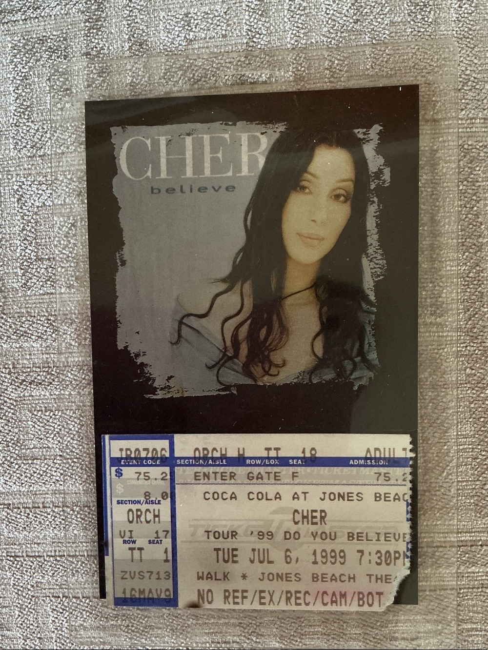 Cher 'Believe' Concert Ticket  - Original Ticket 1999